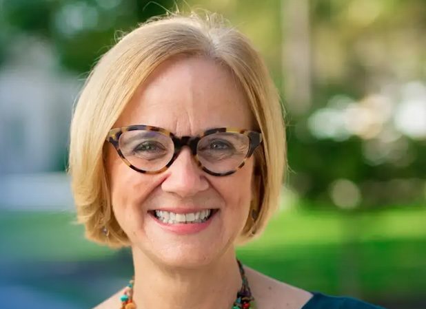 Depicted is a headshot of Miami mayoral candidate Eileen Higgins.