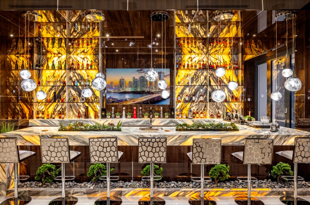 Bar area inside Mark Wahlberg's new mansion