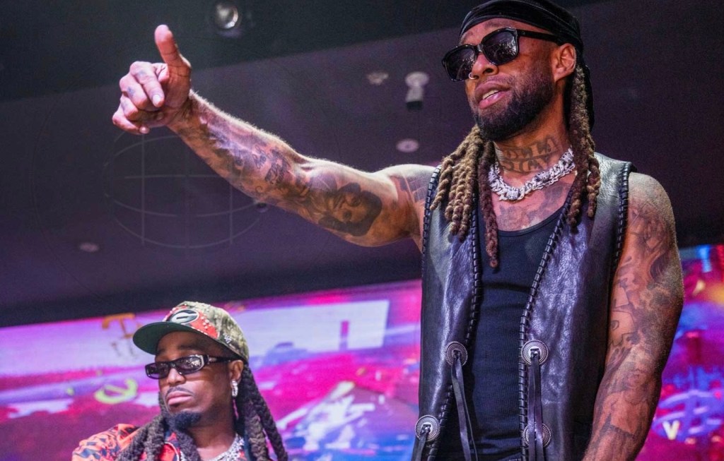 Rappers Quavo and Ty Dolla $ign performing onstage