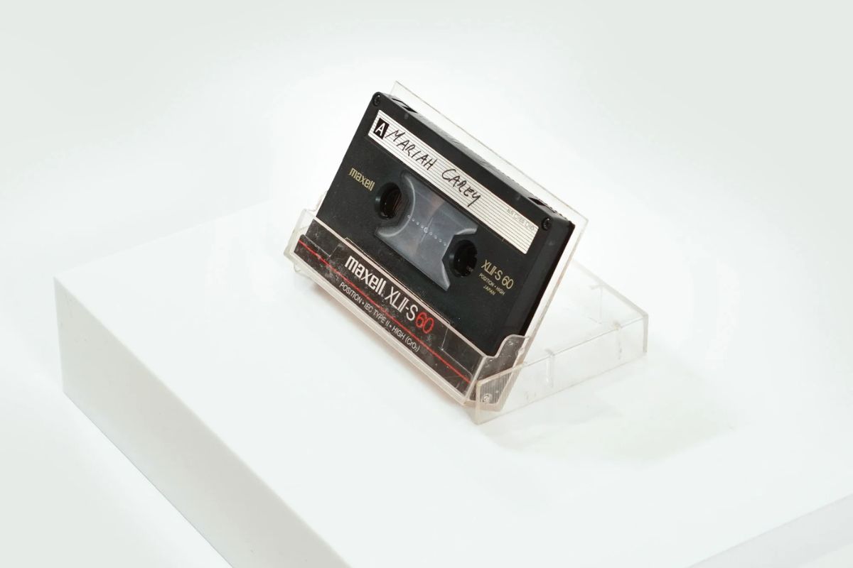 Photo of a cassette tape that reads Mariah Carey
