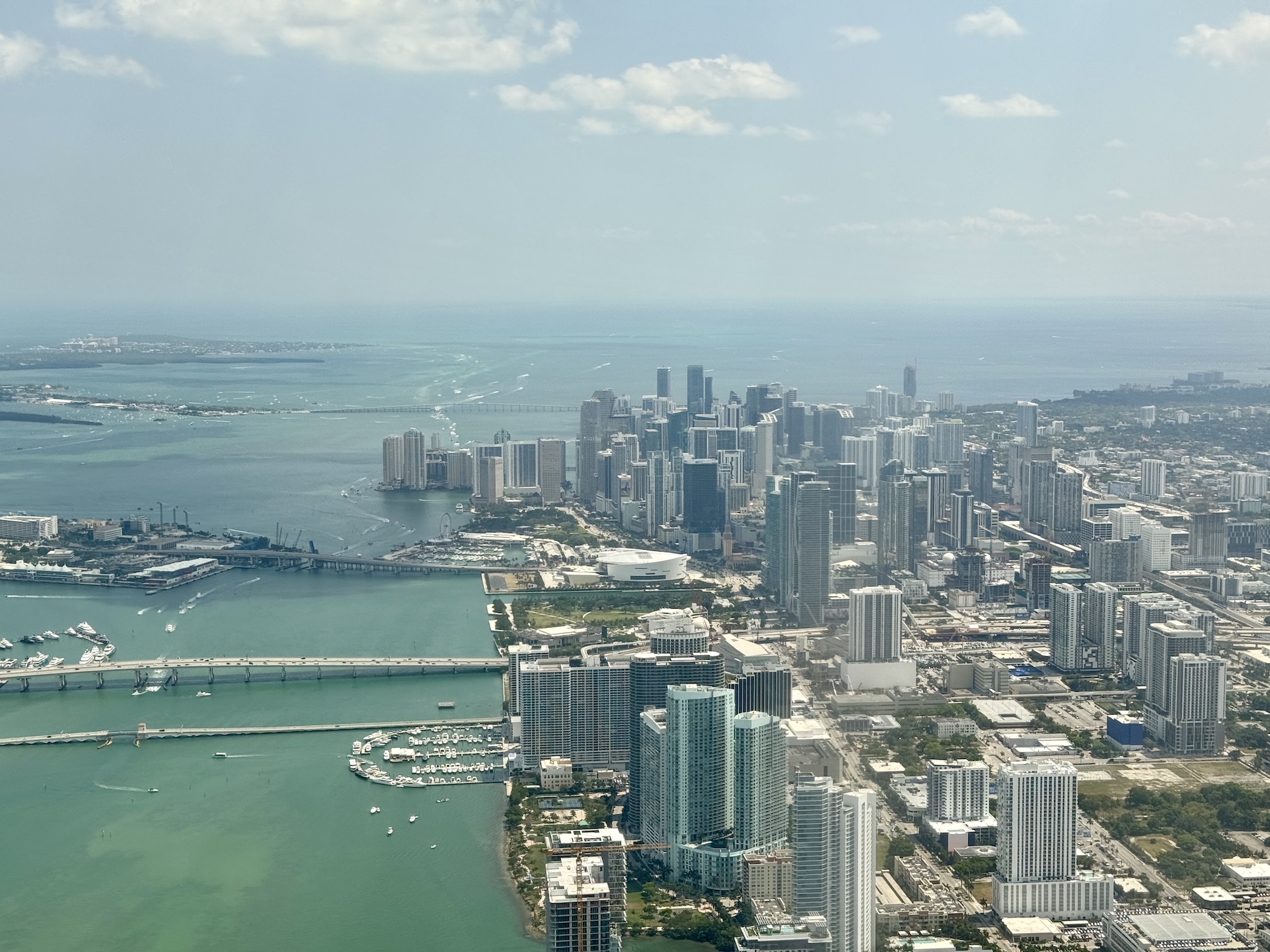 photo of the view of the Miami skyline from an airplane