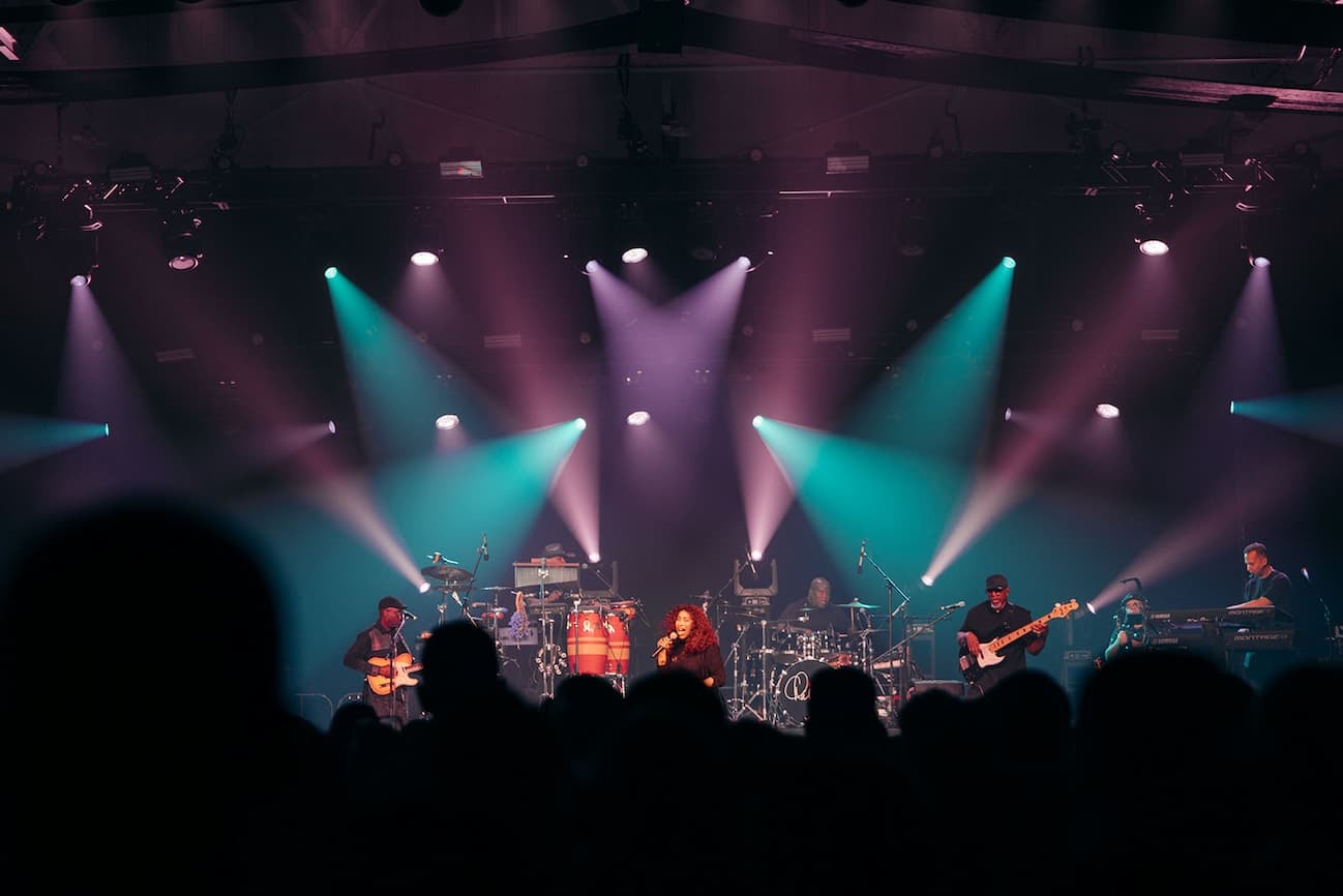 Picture of a band performing on stage.