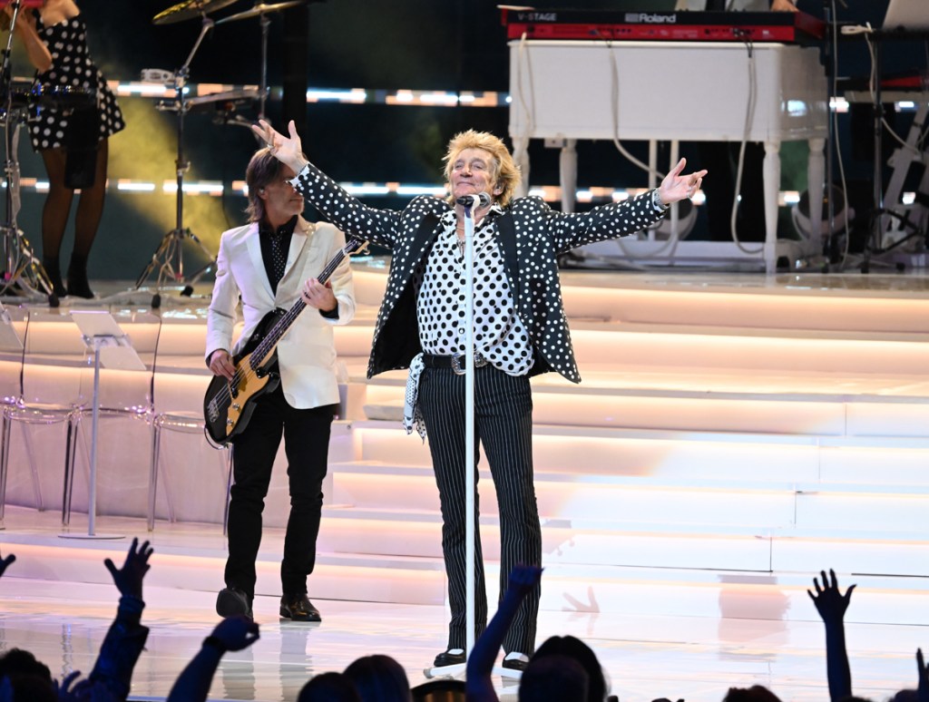 Photo of Rod Stewart performing in concert “One Last Time” World Tour at Hard Rock Live in Hollywood, Fla., on Feb. 27, 2025 in Hollywood, Florida. 