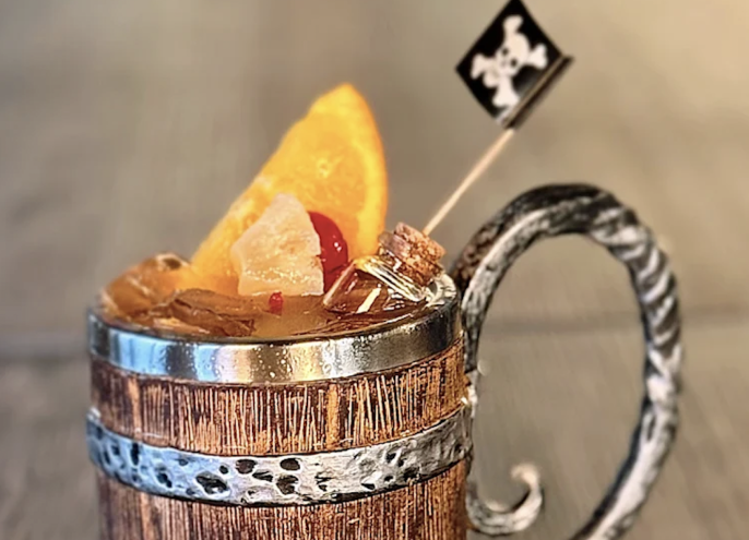 a fun cocktail with toppings
