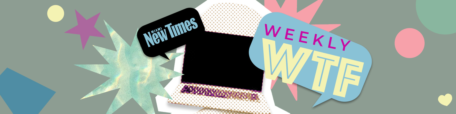 An illustration of a laptop computer with a bubble quote that reads "Weekly WTF"