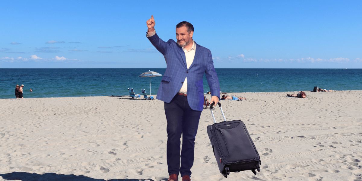 Ted Cruz on the beach