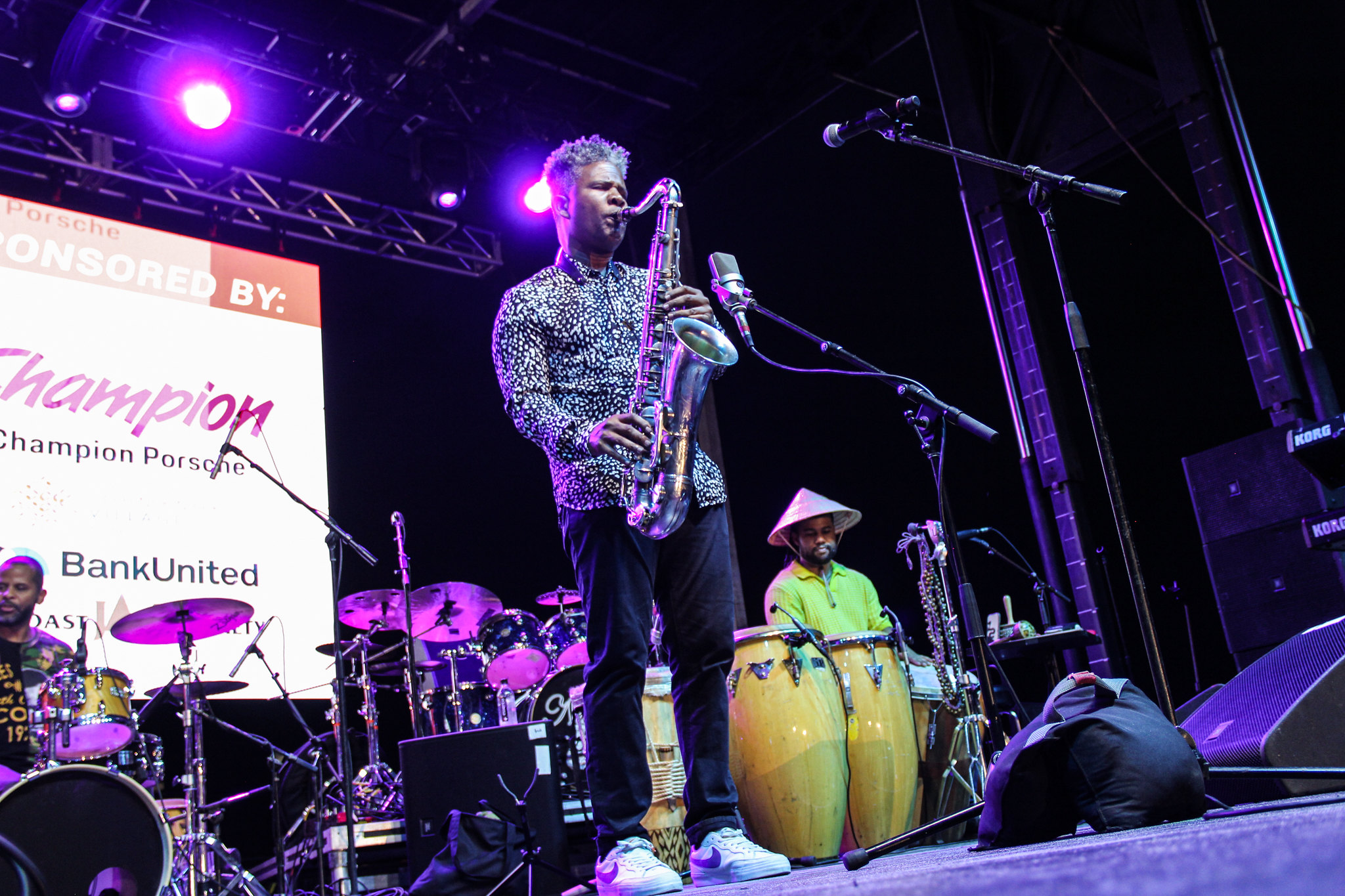 Photo of a man playing the saxophone at the Pompano Beach Jazz Fest