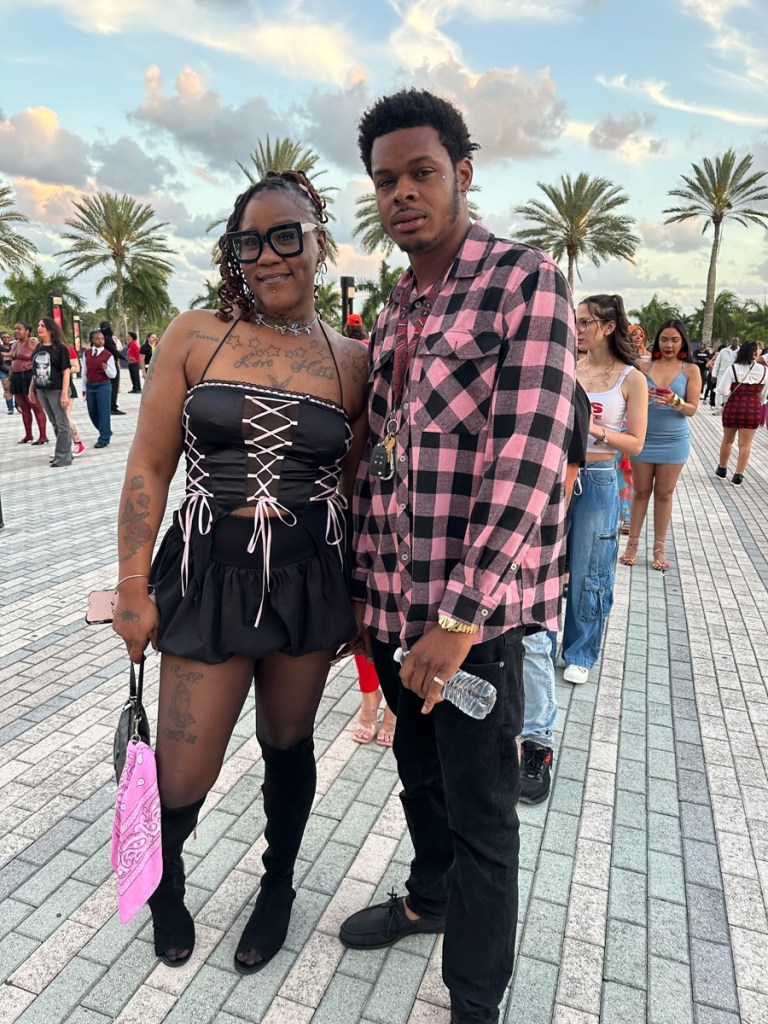 Photo of a couple at the Cardi B show in Sunrise.