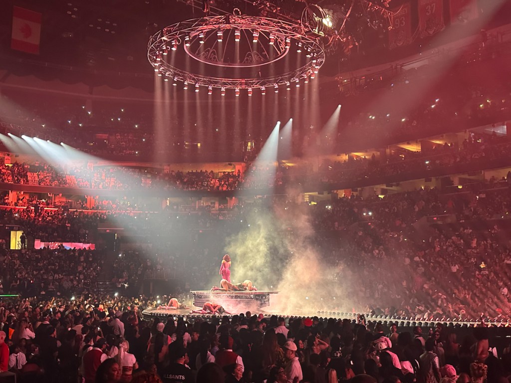 Photo of a stage with a platform and a runway