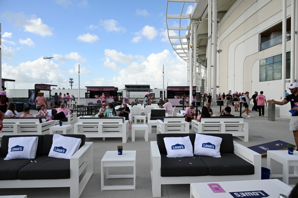 photo of a lounge area outside Nu Stadium