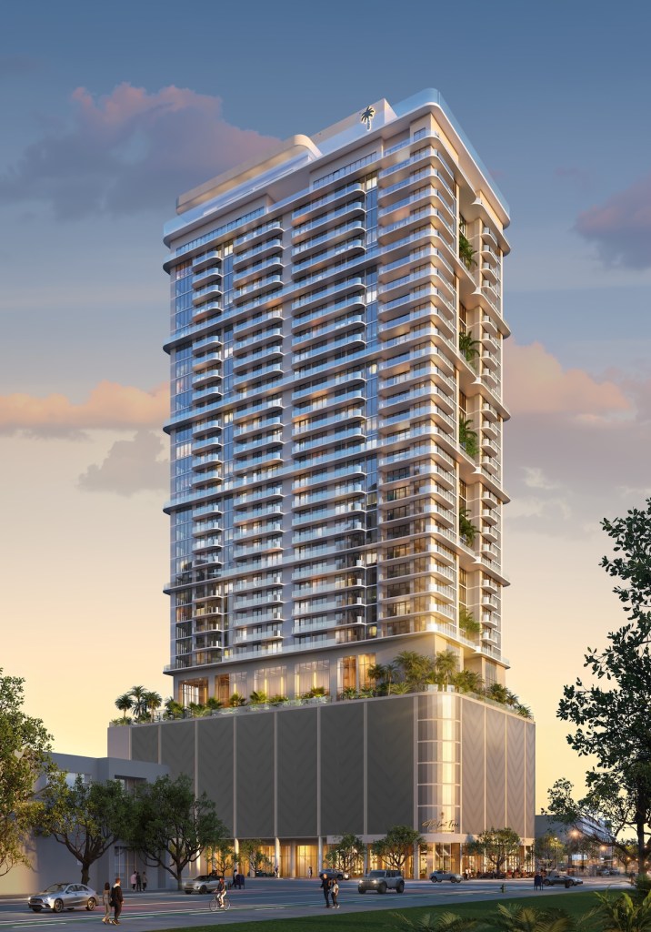 Render of Palm Tree Residences Miami.