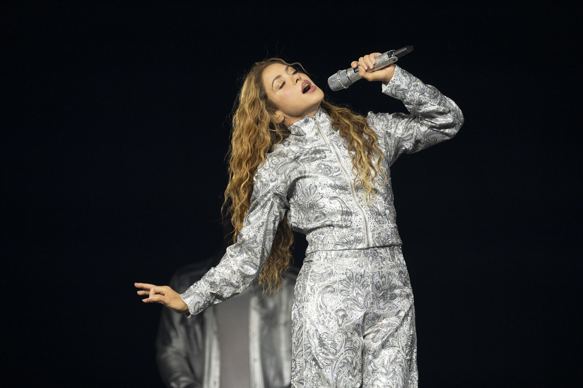 Shakira performs in concert during her ‘Las Mujeres Ya No Lloran World Tour’ at Kaseya Center in Miami, Florida July 1, 2026.