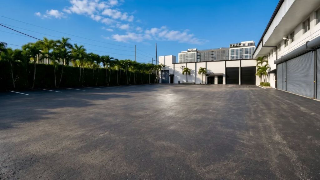 Photo of an empty courtyard in Wynwood, Miami