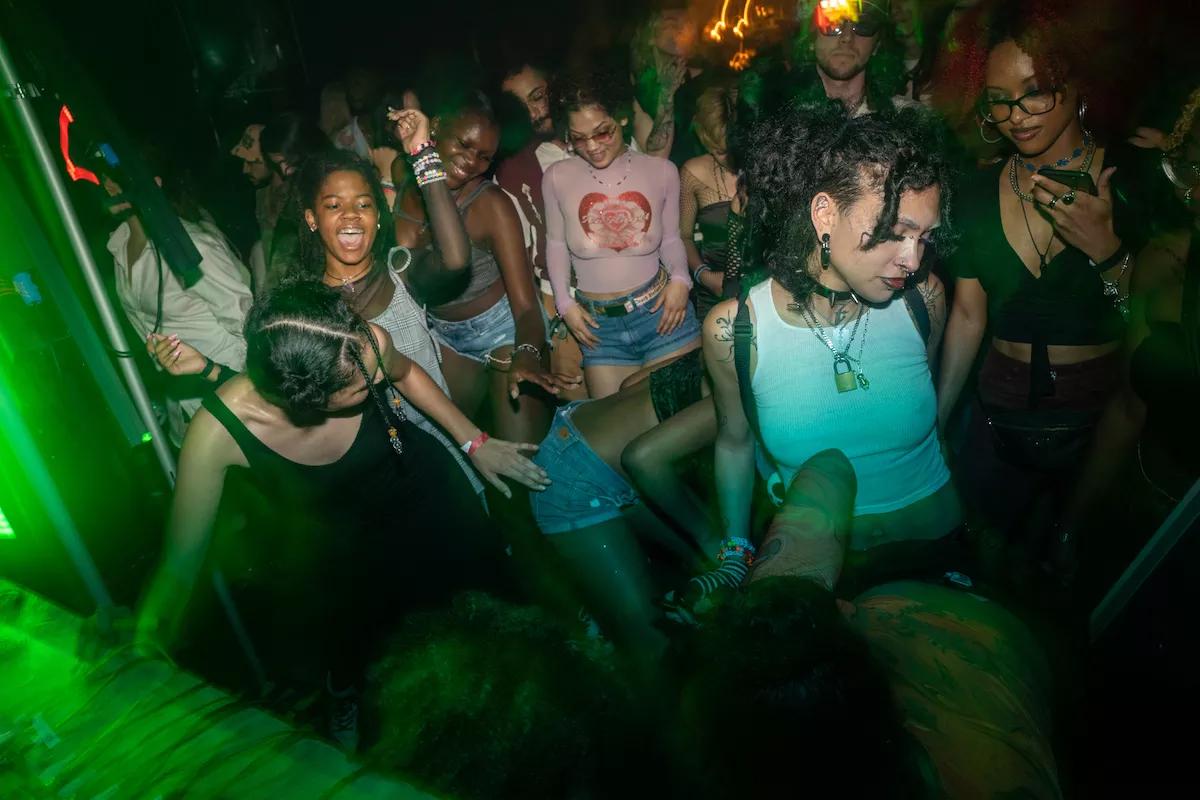 Photo of a group of girls dancing in Miami.