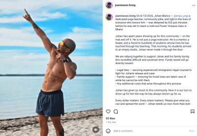 Miami yoga teacher reportedly detained by ICE