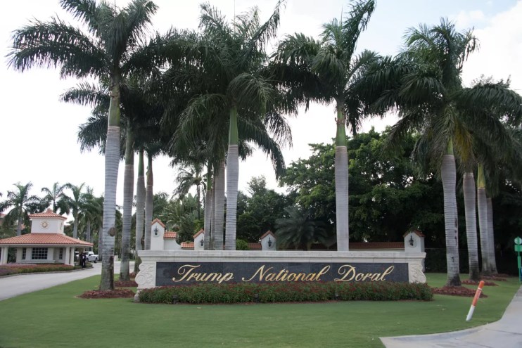 The entrance sign for Trump National Doral.