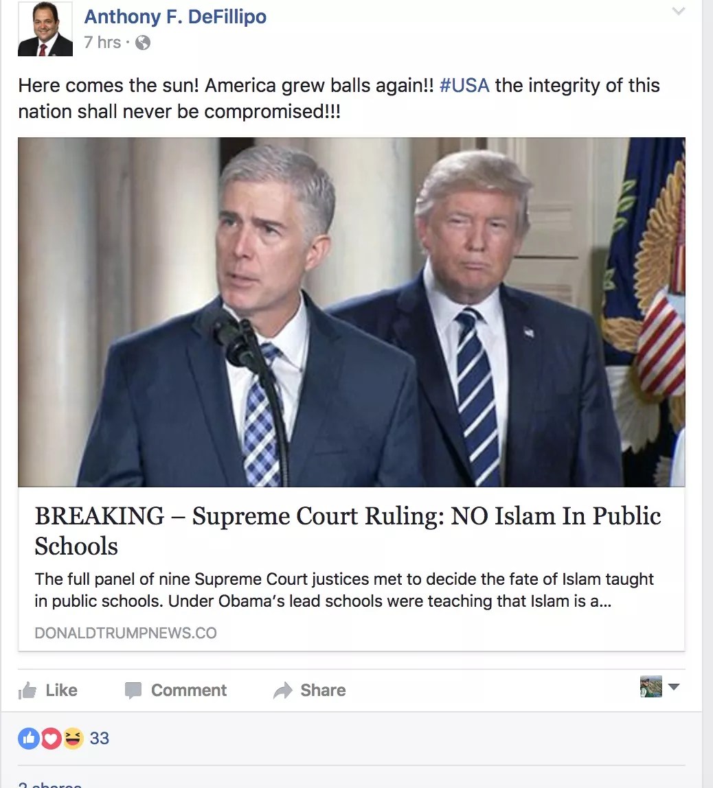 North Miami Beach Commissioner Posts Fake, Islamophobic News on Facebook