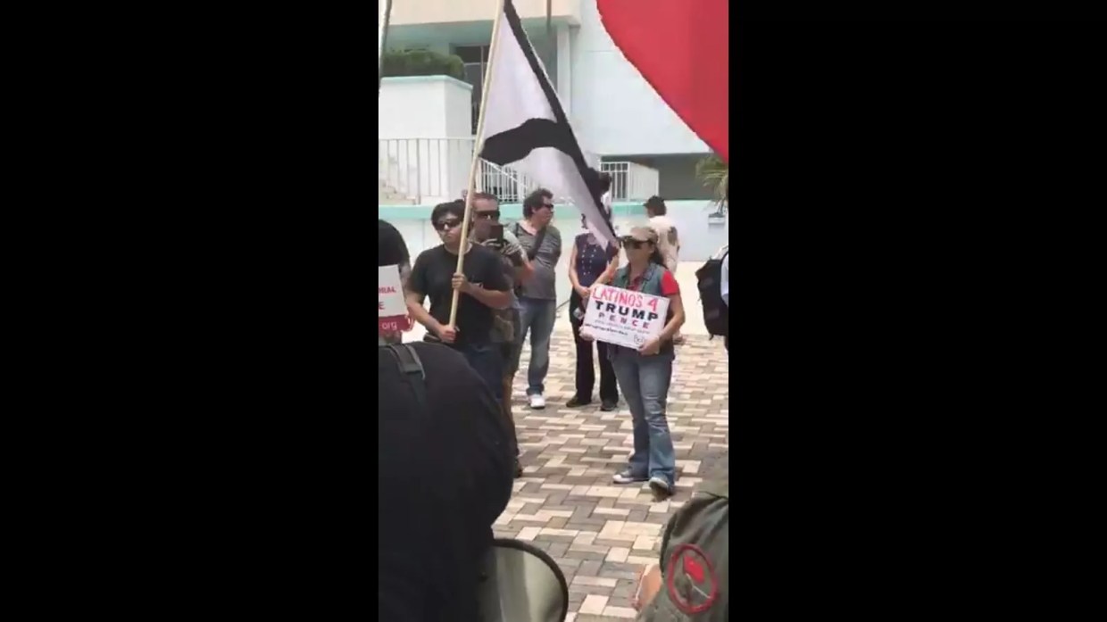 Here’s Video of White Supremacists Chanting “Trump!” While Fighting to Keep KKK Sign in Hollywood