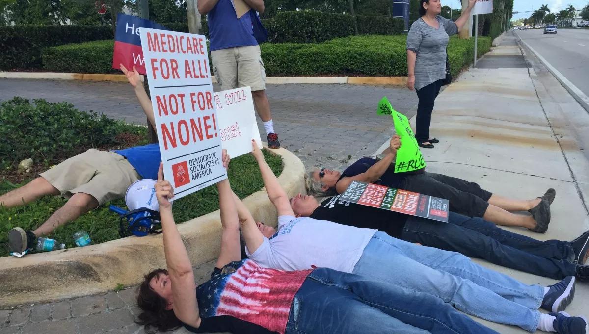 Protesters in Doral Urge Marco Rubio to Vote No on Obamacare Repeal