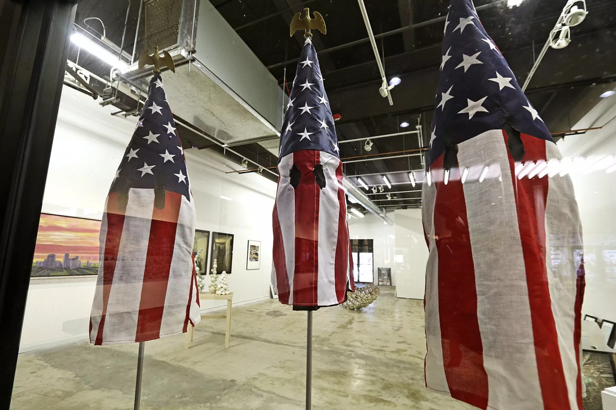 <i>American Mask</i>, a Flag in the Shape of a Ku Klux Klan Hood, Shows in Wynwood