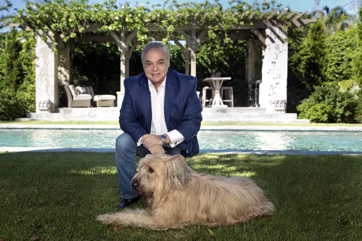 A man and a dog