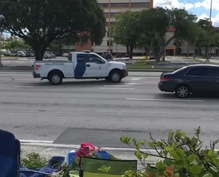 Border Protection Truck Showed Up at a DACA Protest Outside Marco Rubio’s Office Today