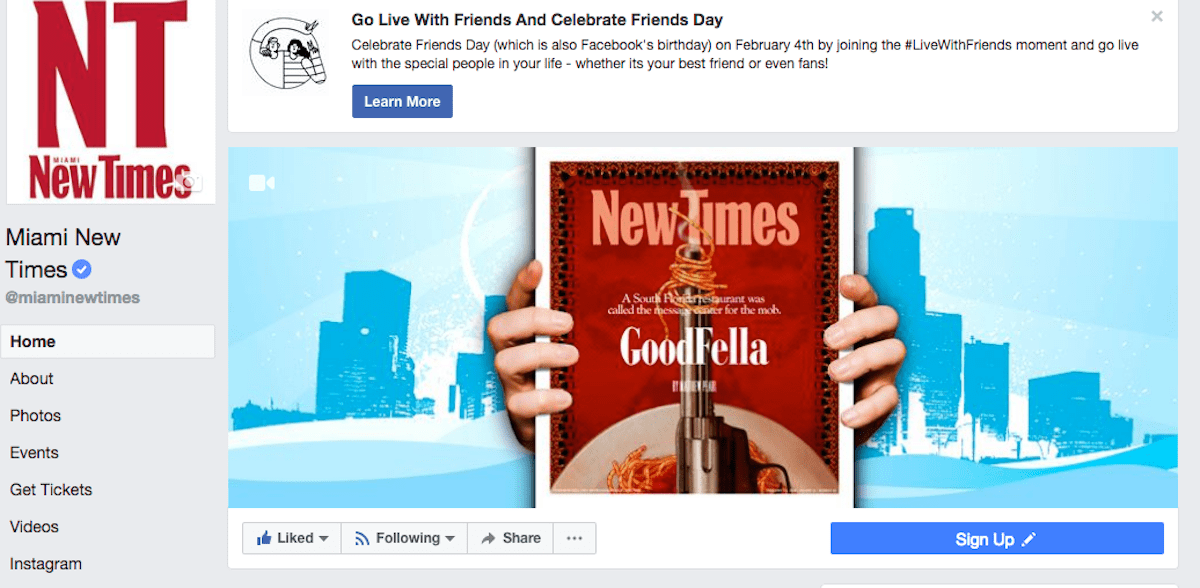 Here’s How to Continue Seeing Posts from <i>Miami New Times</i> With Facebook’s Latest Update