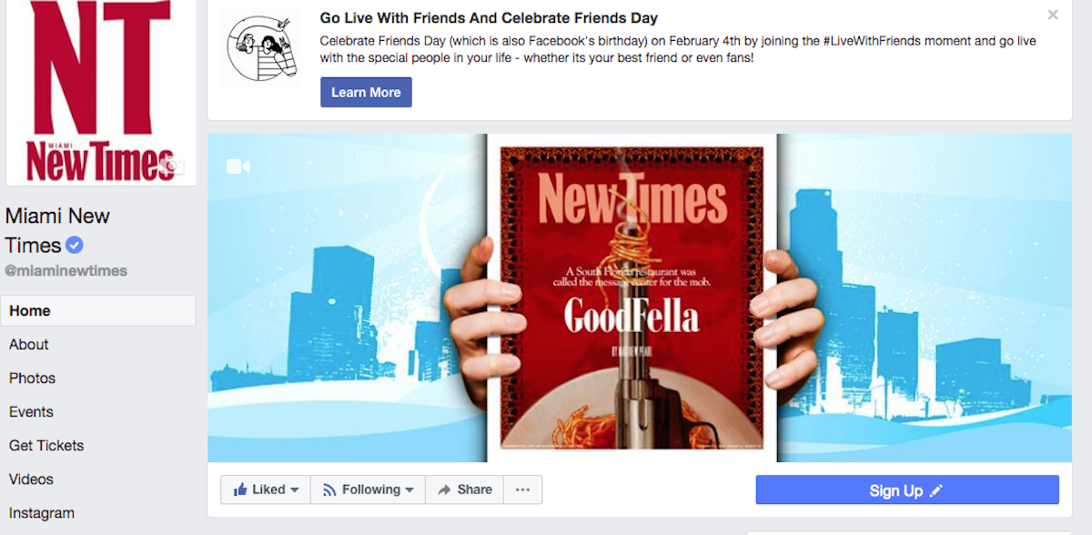 Here’s How to Continue Seeing Posts from <i>Miami New Times</i> With Facebook’s Latest Update