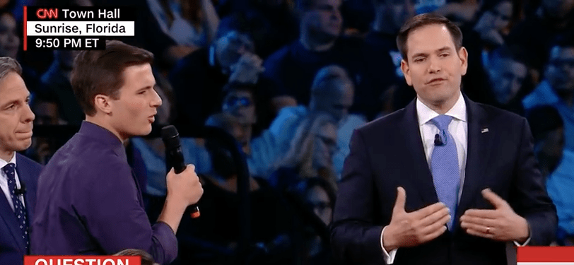 Confronted by Parkland Survivors, Rubio Refuses to Ban Assault Weapons and Turn Down NRA Cash