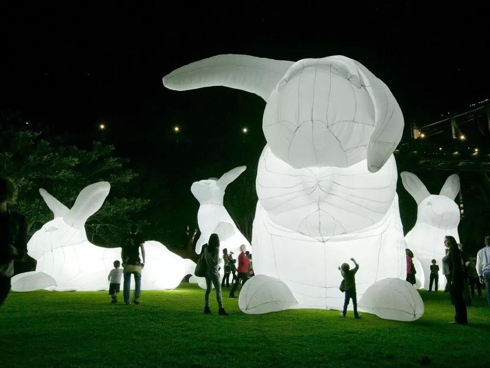 Giant Inflatable Glowing Rabbits Take Over Pinecrest at the Big Bunny Invasion