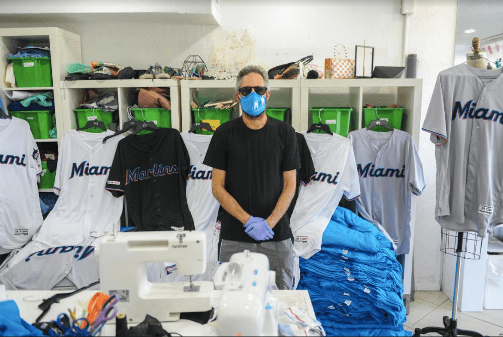 Miami Marlins and Heat Jerseys Become Masks for Healthcare Workers