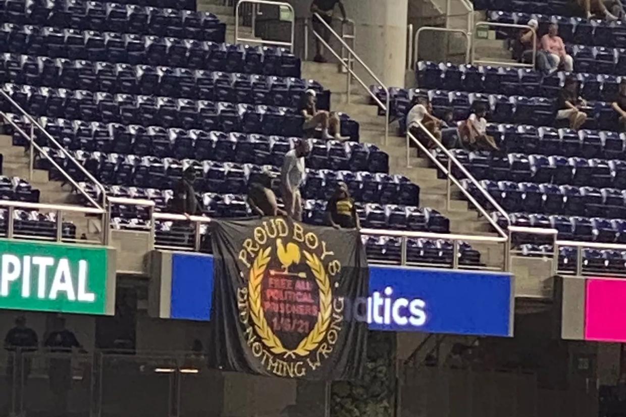 Fans Ejected From Miami Marlins Game After Hanging Proud Boys Flag