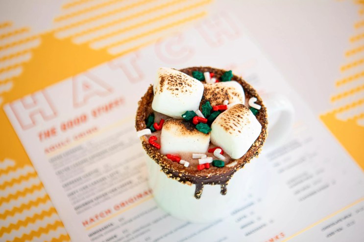 Hot chocolate with toasted marshmallows at Hatch.