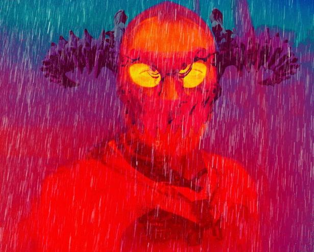 An infrared still from Harmoni Korine's movie Aggro Dr1ft