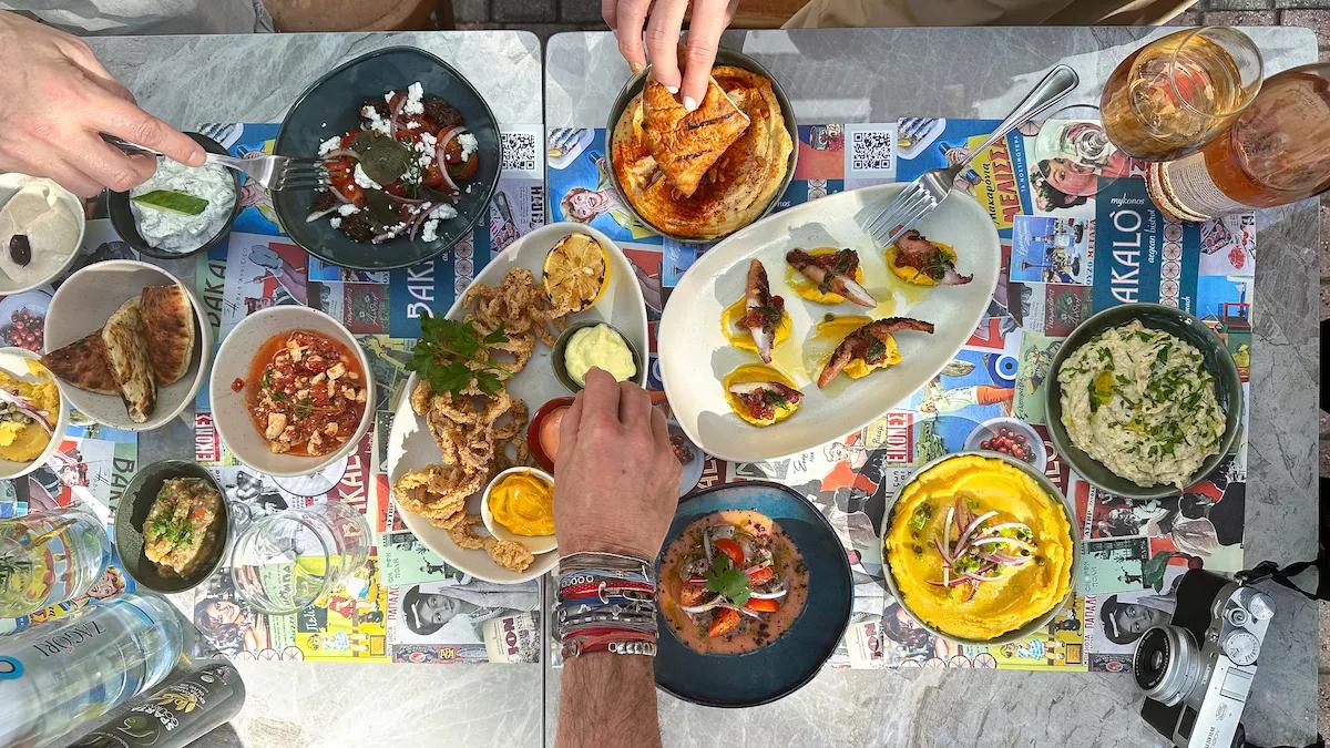 food on plates