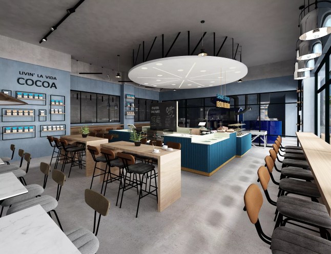 a modern cafe