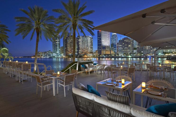 An outdoor dining area