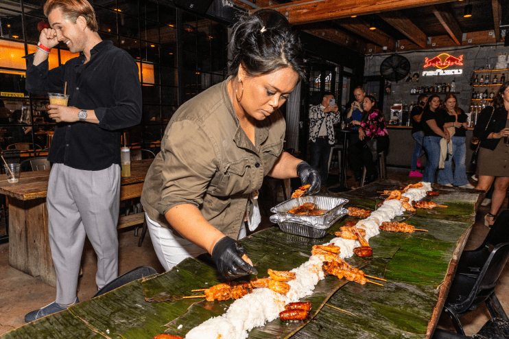 A woman cooking