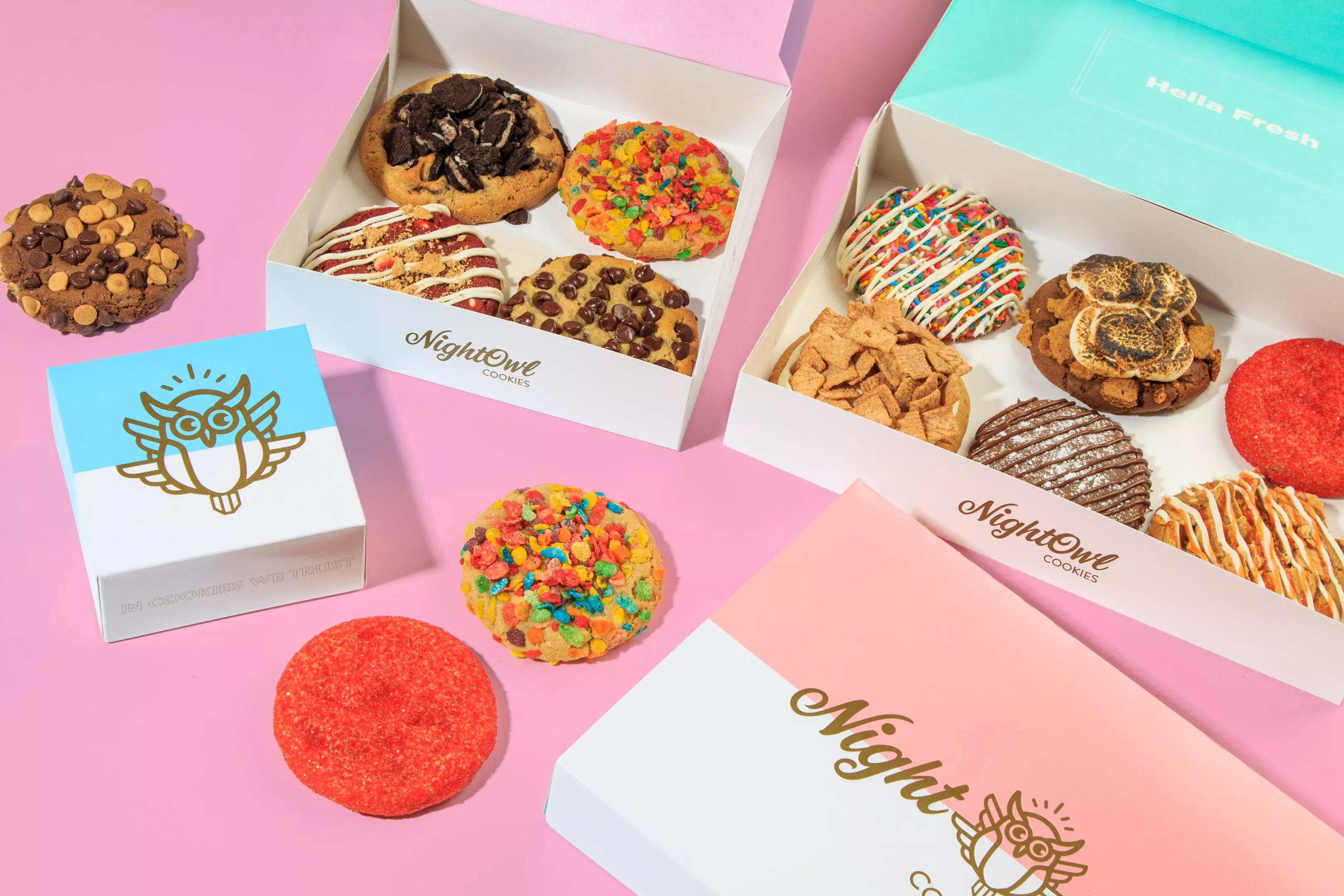 Cookie boxes filled with cookies