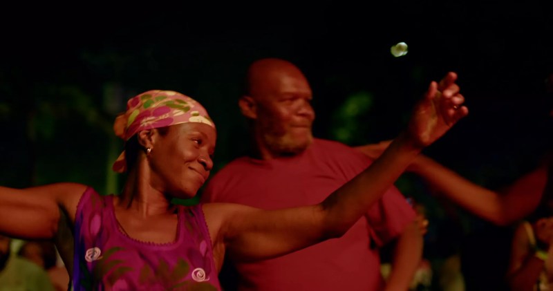 Still of a man and woman in the film Mountains