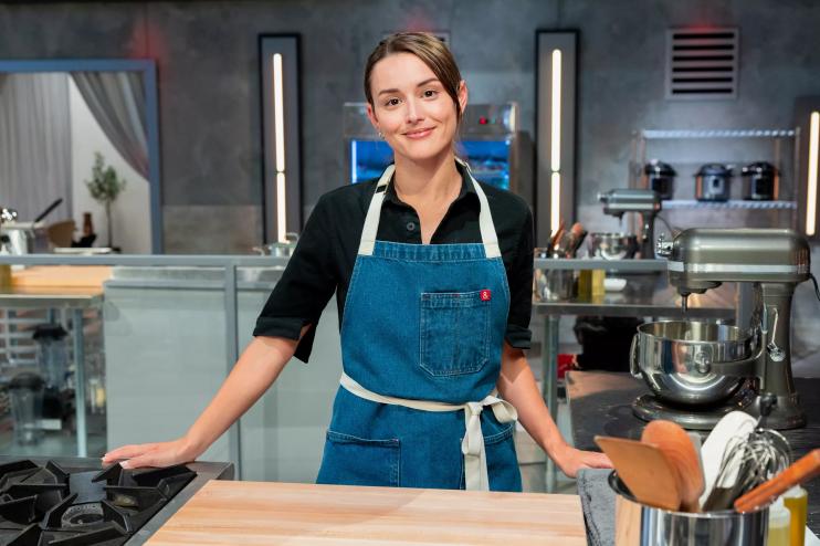 A woman in an apron