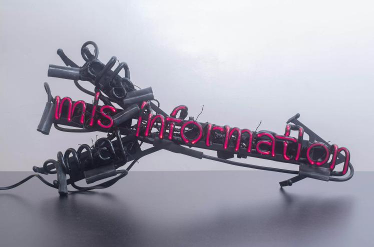 Neon light sculpture by James Akers