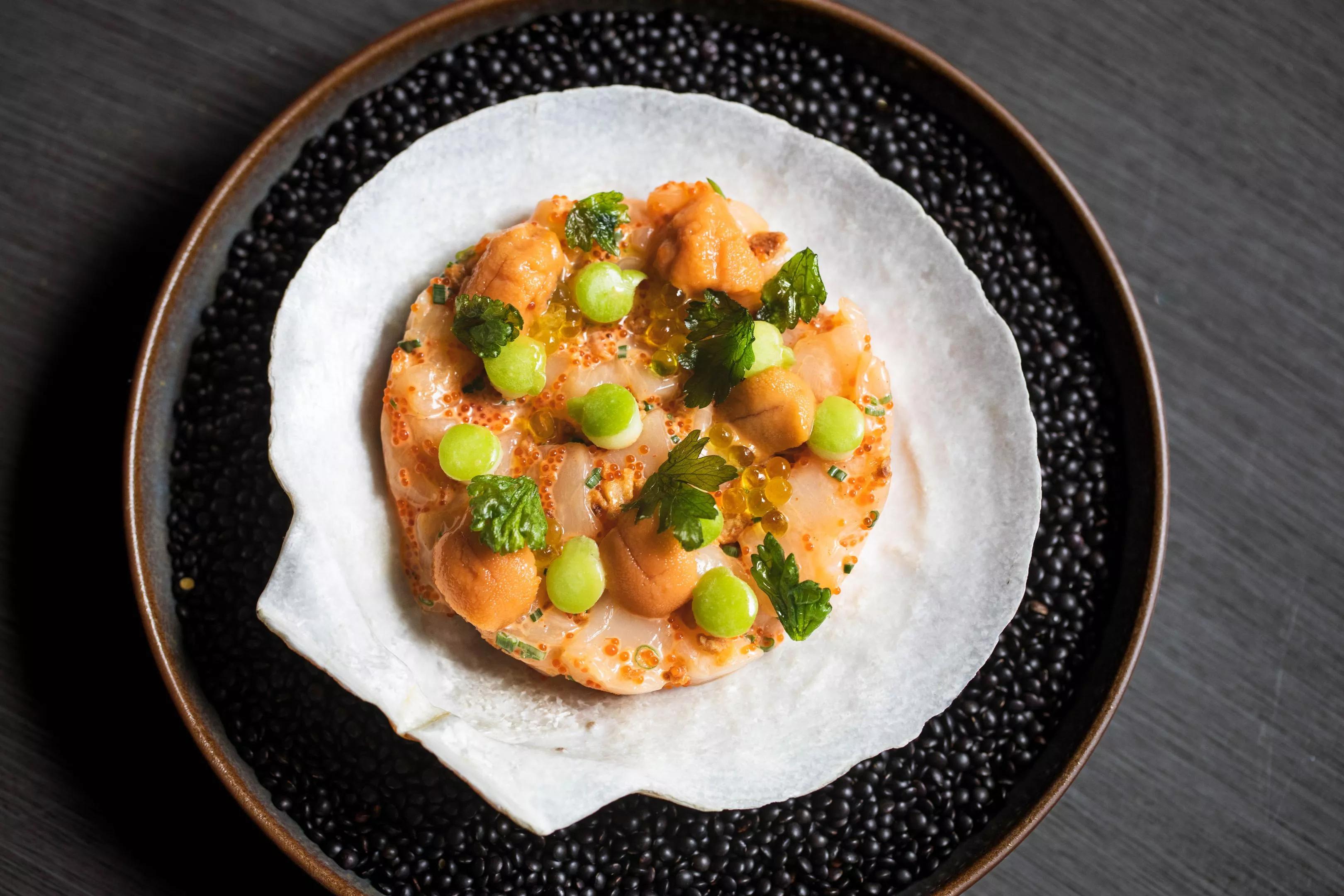 A fish dish on a white plate