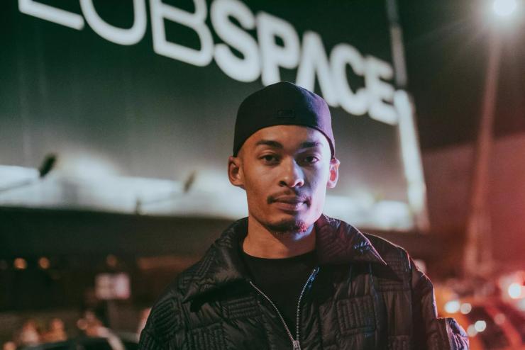 Jaden Thompson standing in front of the exterior of Club Space