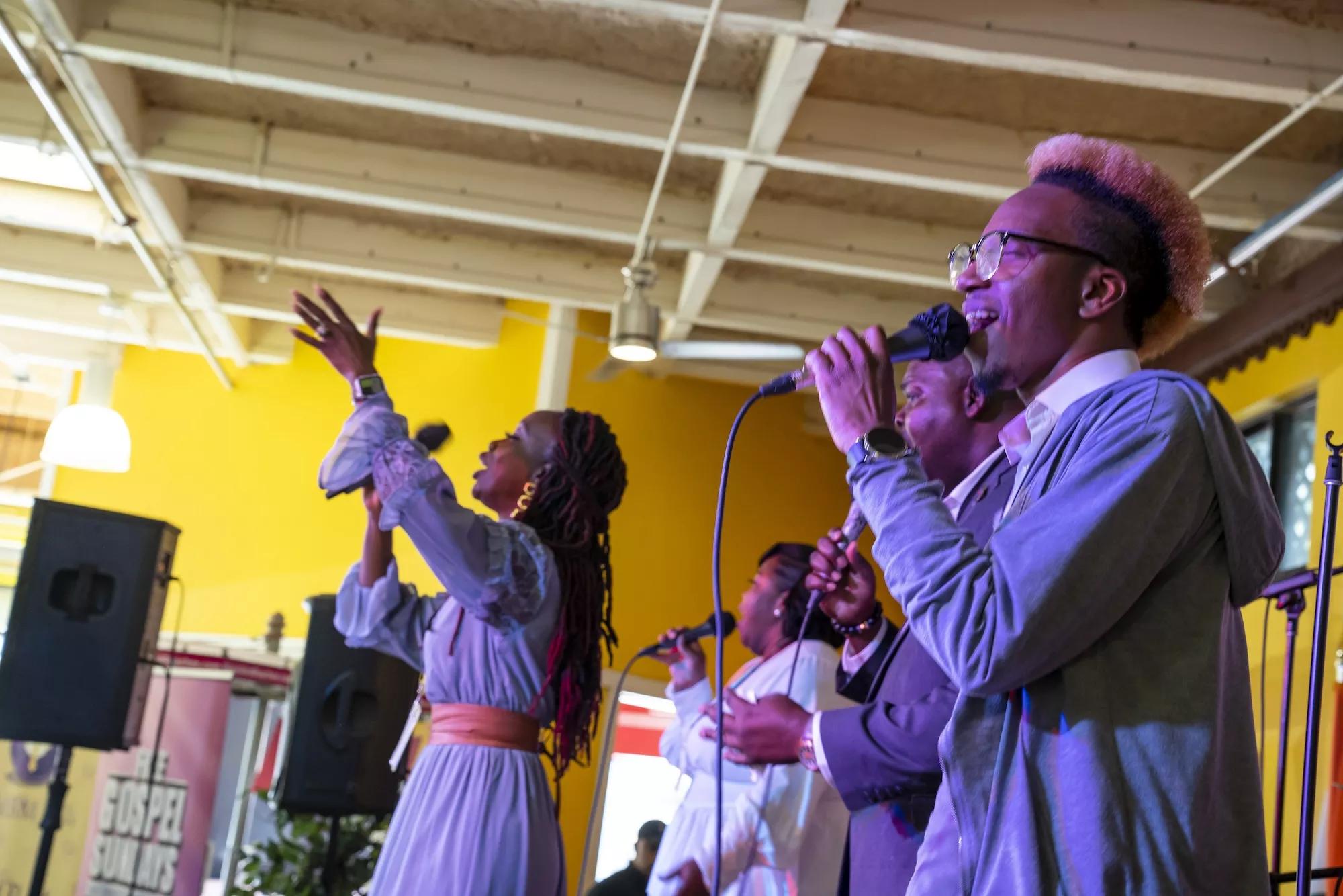 Gospel singers on stage