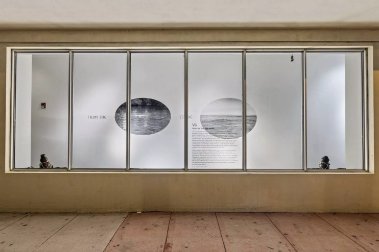 Vũ Hoàng Khánh Nguyê artwork How we live like water in the window of a Miami Beach Walgreens