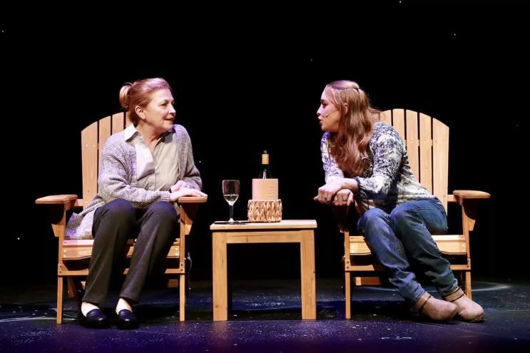 Laura Turnbull and Mallory Newbrough on stage in A Rock Sails By