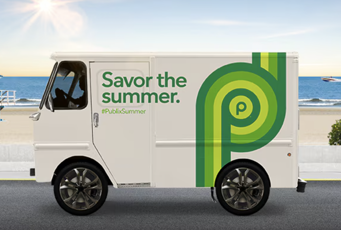 an ice cream truck near a beach