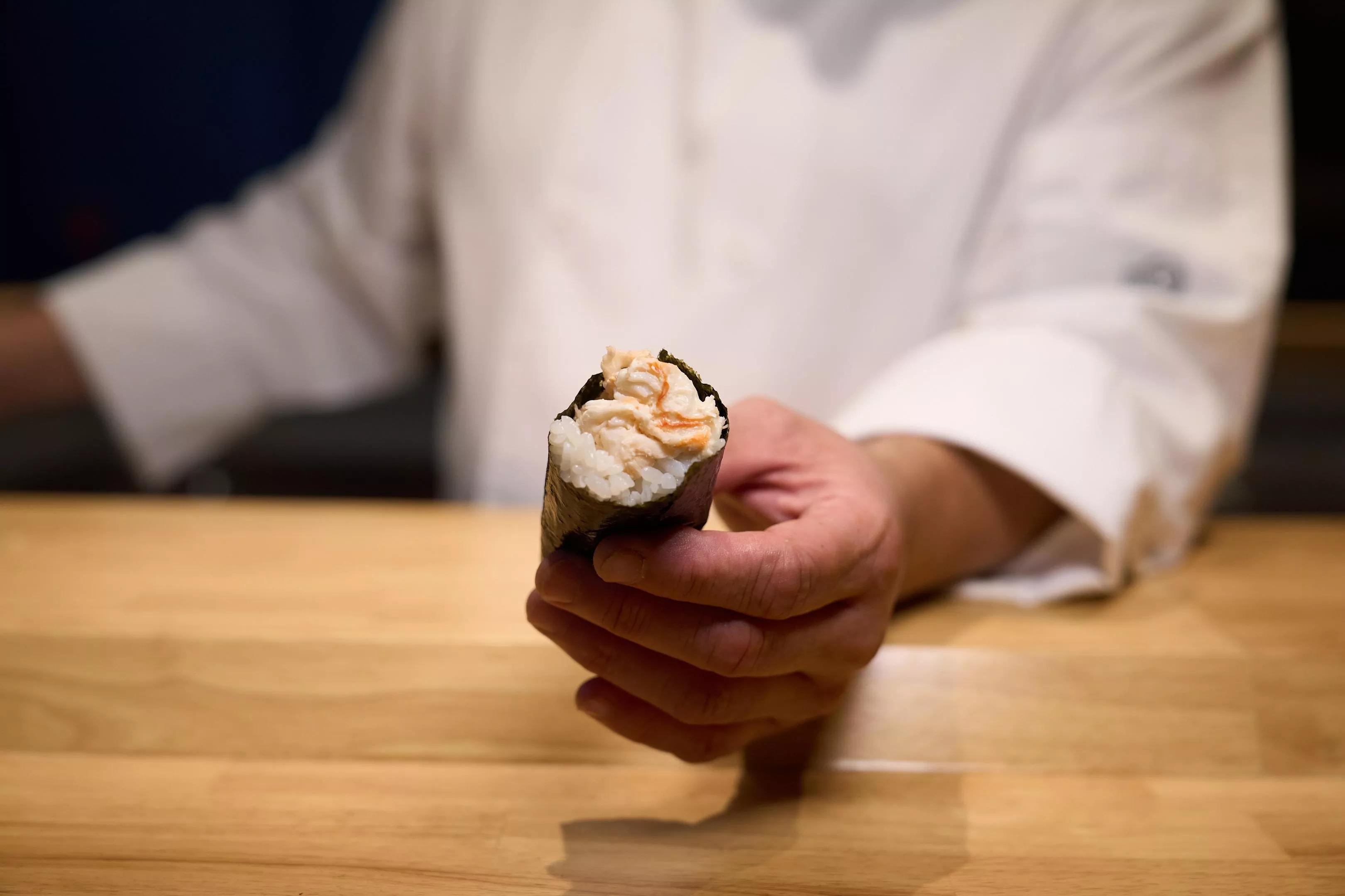 a sushi roll