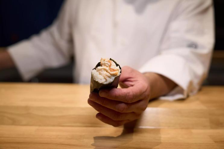 a sushi roll